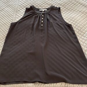 Grey silky camisole shirt with pearl buttons